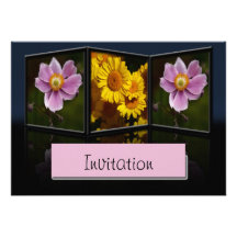 Anemone Tryptych Party Announcement Invitation