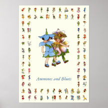 Anemones and Bluets Print