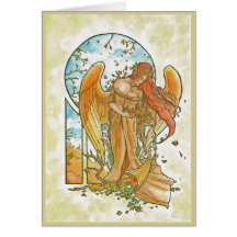 Ange d'automne carte de vœux