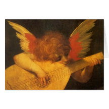 Ange de musicien par Rosso Fiorentino, art vintage Cartes De Vœux