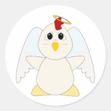 Ange gentil à croquer de poulet autocollants
