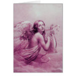 ANGE JOUANT LYRA AU-DESSUS DES NUAGES CARTE DE VŒUX