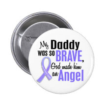 Angel 1 Daddy Stomach Cancer Pinback Buttons