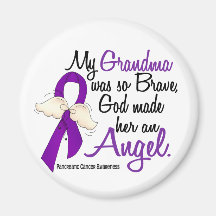 Angel 2 Grandma Pancreatic Cancer Fridge Magnets