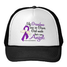 Angel 2 Grandma Pancreatic Cancer Trucker Hats