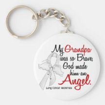 Angel 2 Grandpa Lung Cancer Keychains
