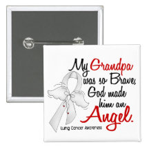 Angel 2 Grandpa Lung Cancer Pinback Button