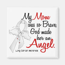 Angel 2 Mom Lung Cancer Magnets