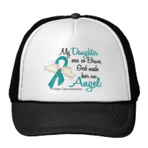 Angel 2 Ovarian Cancer Daughter Trucker Hats