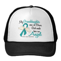Angel 2 Ovarian Cancer Granddaughter Trucker Hat