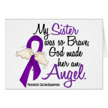 Angel 2 Sister Pancreatic Cancer Greeting Card