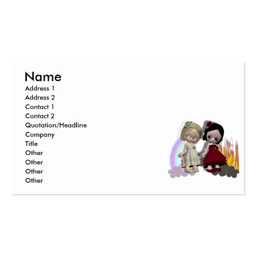 angel and devil cutie girls business cards