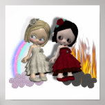 angel and devil cutie girls print