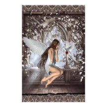 Angel and Her Dove Stationery Paper
