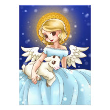 Angel and Lamb Personalized Invitation