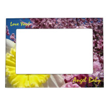 Angel Baby! picture frame Love You! Spring Flowers Magnetic Frame