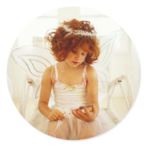 ANGEL BALLERINA ROUND STICKERS