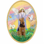 Angel Blessing an Airedale photo sculptures