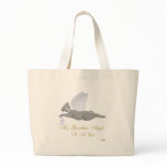 Angel Cat Dark Gray Blue Roses Guardian Angel Cat Tote Bags