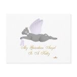 Angel Cat Dark Grey Purple Roses Guardian Angel Ki
