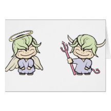 angel-devil!  Customizable! Greeting Card