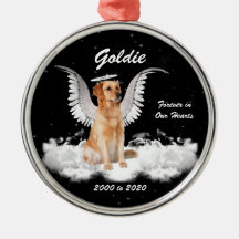 Angel Dog Personalized Memorial Christmas Ornament