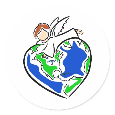 Angel Earth Round Sticker by shopaholicchick