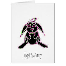 Angel face bunny greeting cards