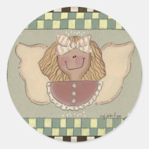 Angel Face Round Sticker