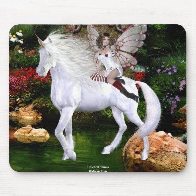 Angel Heart Unicorn White Beauty 8 Mouse Pads by UnicornDreams