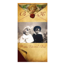 ANGEL HEART WAX SEAL PARCHMENT Monogram Personalized Photo Card