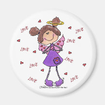 Angel Hearts Refrigerator Magnets