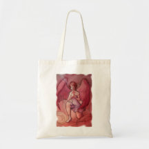 Angel Holding Cup Canvas Bags