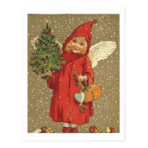 Angel in A Red Coat Postcard