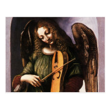 Angel in Green with a Vielle by Leonardo da Vinci Postcards