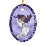Angel in Purple Stained Glass Ornament