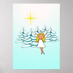 Angel in winterforrest print