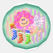 Angel Kid Asian Gifts Round Sticker