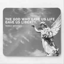 Angel Mouse Pad with Thomas Jefferson Quote