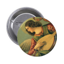 Angel Musician, Melozzo da Forli, Renaissance Art Buttons