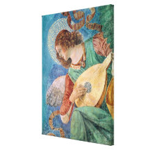 Angel Musician Stretched Canvas Print