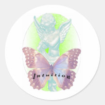 ANGEL OF INTUITION ROUND STICKER