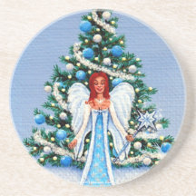 "Angel of White Christmas" Coasters