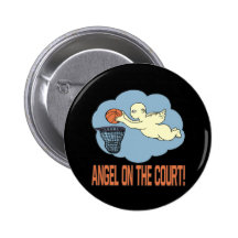Angel On The Court Pinback Button