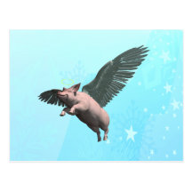 Angel Pig Postcard