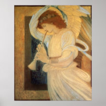 Angel Playing a Flageolet by Burne Jones Print
