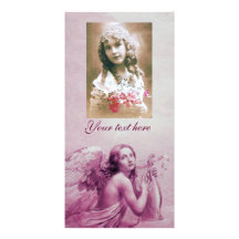 ANGEL PLAYING LYRA OVER THE CLOUDS PERSONALIZED PHOTO CARD