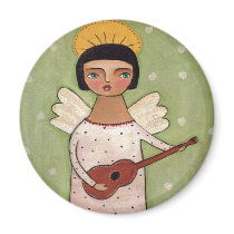 Angel Playing the Guitar Fridge Magnet