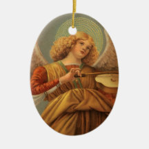 Angel Playing the Violin by Melozzo da Forlì Christmas Tree Ornaments