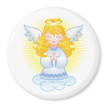 Angel Praying Blue Fridge Magnets